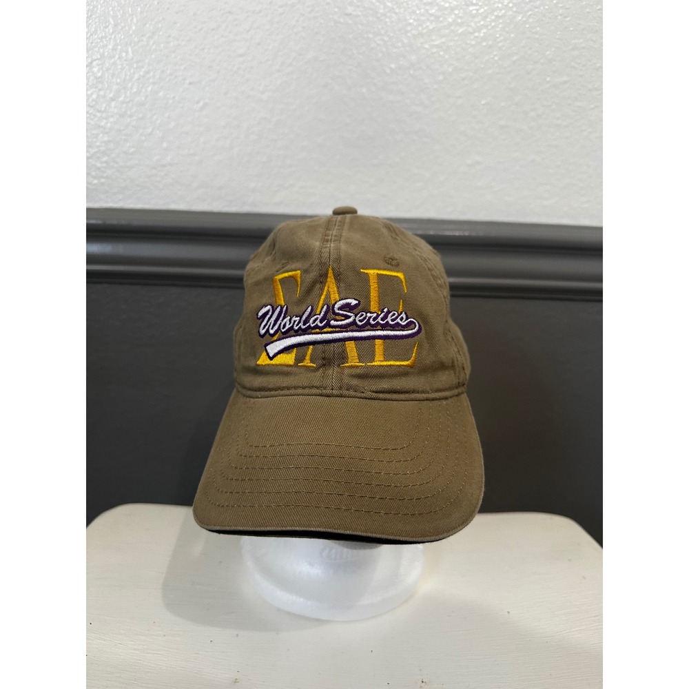 Cobra Hat Mens OSFM Brown SAE World Series Baseball Cap Adjustable Strapback